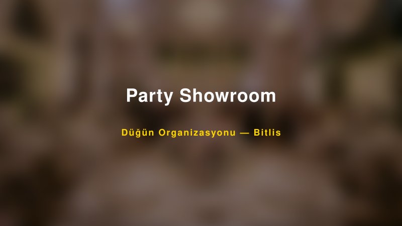 Party Showroom — Bitlis Kır Düğünü Mekanı Rehberi